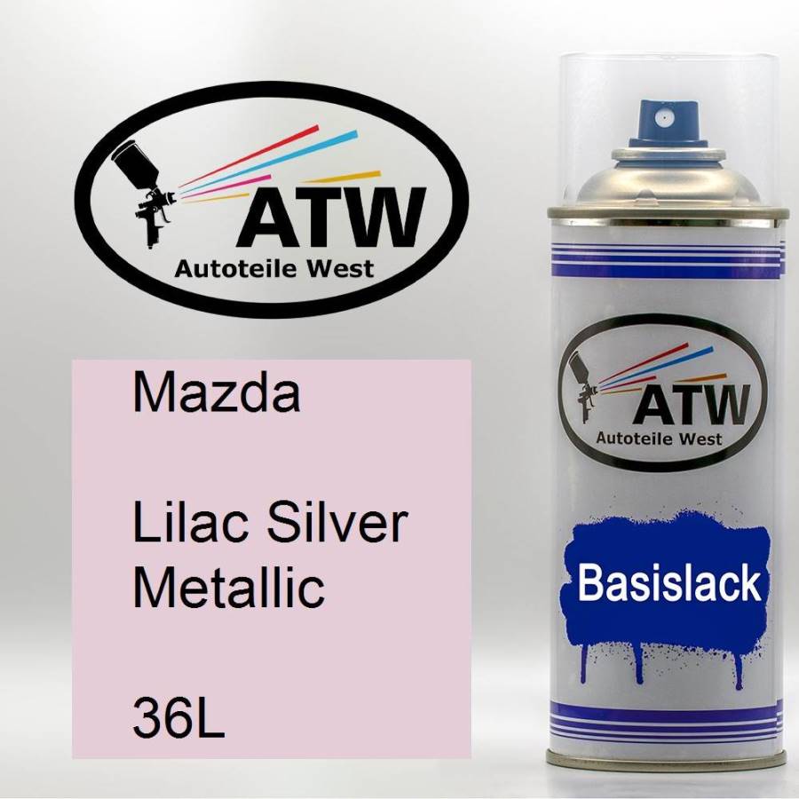 Mazda, Lilac Silver Metallic, 36L: 400ml Sprühdose, von ATW Autoteile West.